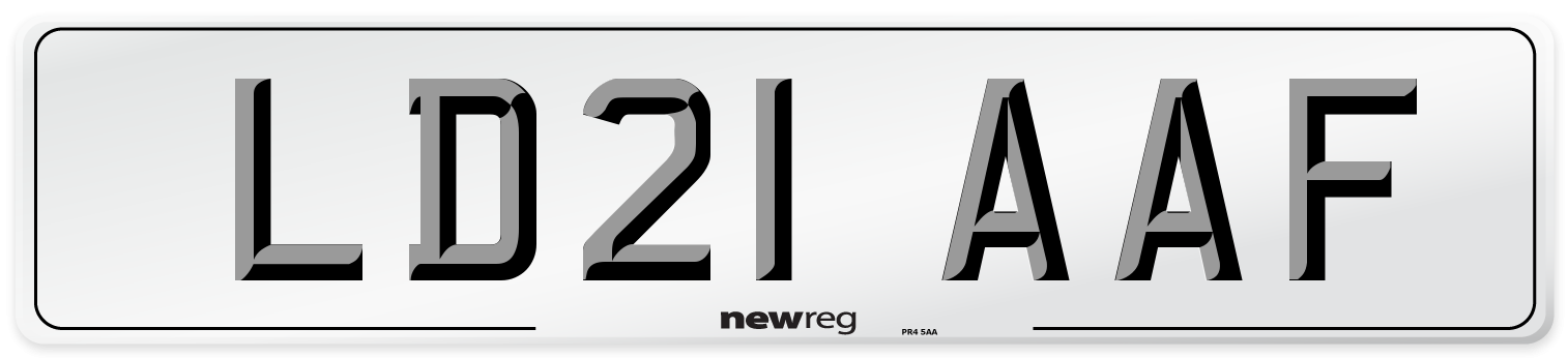 LD21 AAF Number Plate from New Reg